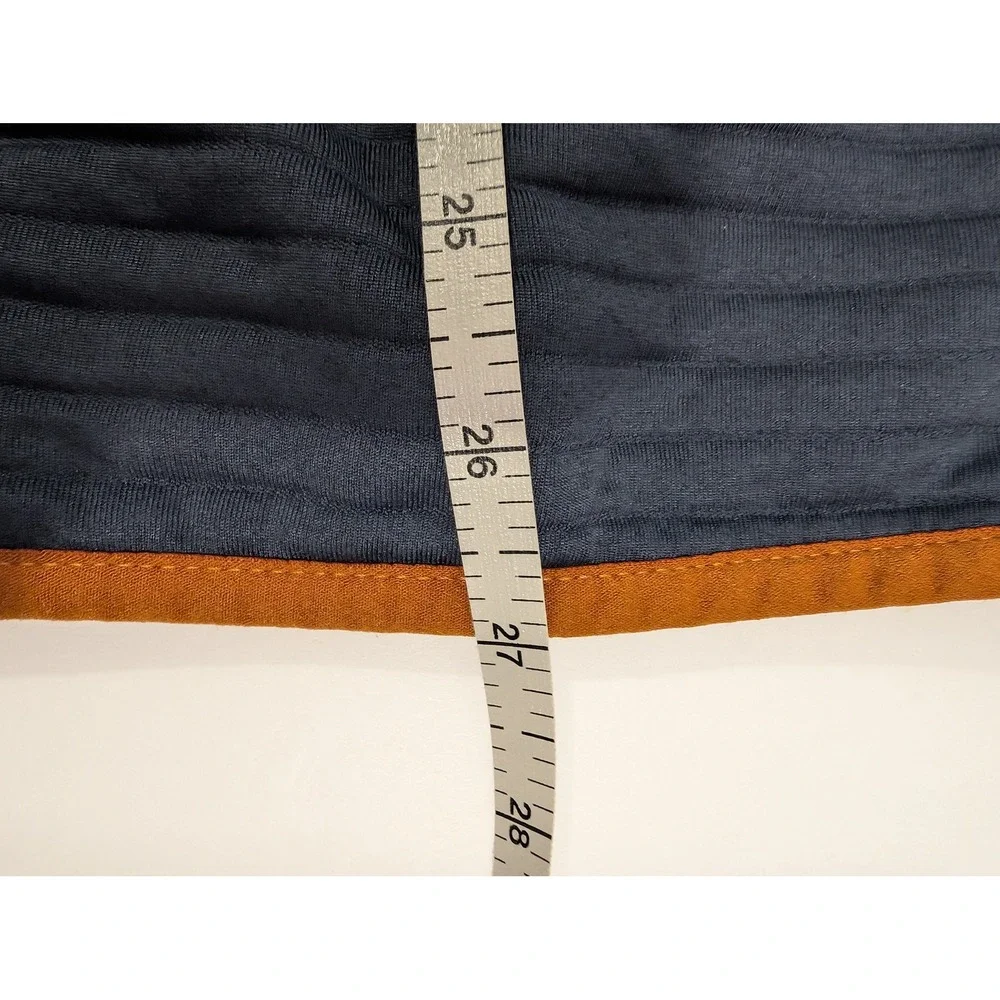 L.L. Bean Mens Airlight Knit Vest Full Zip Navy Brown Large Campcore Gorpcore